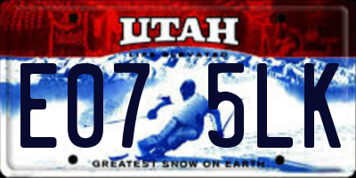 UT license plate E075LK
