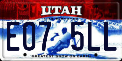 UT license plate E075LL