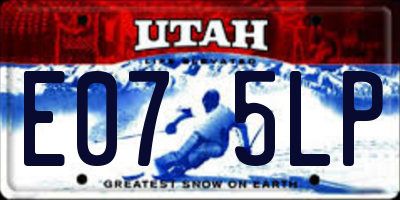UT license plate E075LP