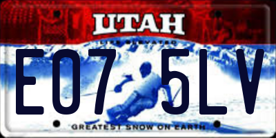 UT license plate E075LV