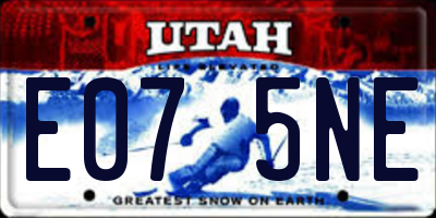 UT license plate E075NE