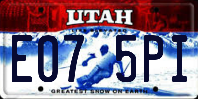 UT license plate E075PI