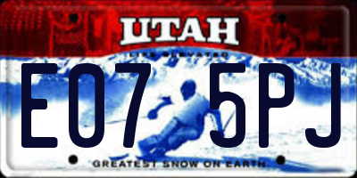 UT license plate E075PJ