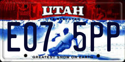 UT license plate E075PP