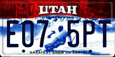 UT license plate E075PT