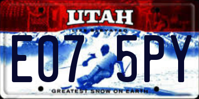 UT license plate E075PY