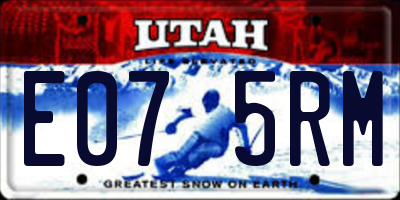 UT license plate E075RM