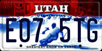 UT license plate E075TG