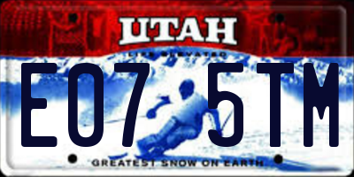 UT license plate E075TM