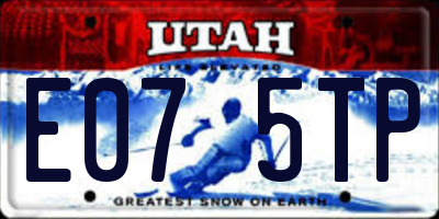 UT license plate E075TP