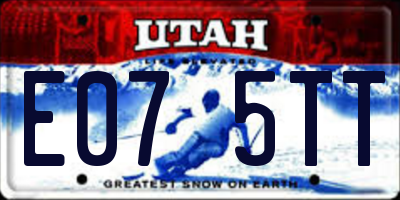 UT license plate E075TT