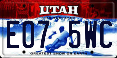 UT license plate E075WC