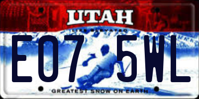 UT license plate E075WL