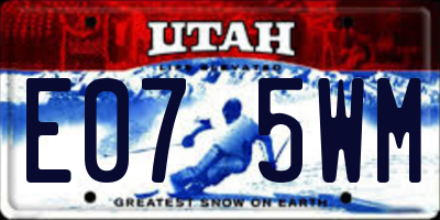 UT license plate E075WM
