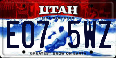 UT license plate E075WZ
