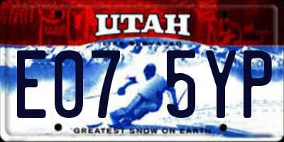 UT license plate E075YP