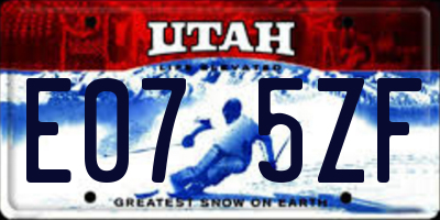 UT license plate E075ZF
