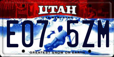 UT license plate E075ZM