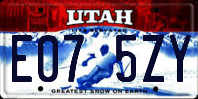 UT license plate E075ZY