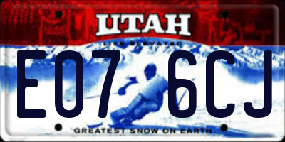 UT license plate E076CJ