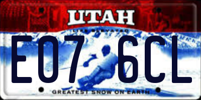UT license plate E076CL