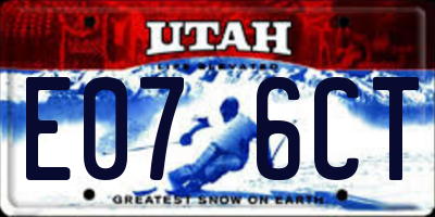 UT license plate E076CT