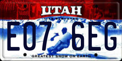 UT license plate E076EG