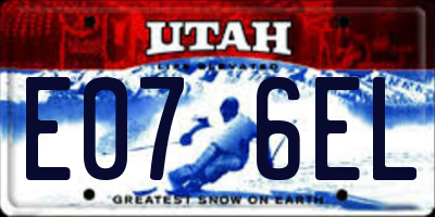 UT license plate E076EL