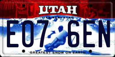 UT license plate E076EN