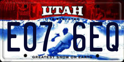 UT license plate E076EQ