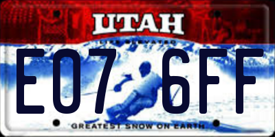 UT license plate E076FF
