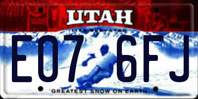 UT license plate E076FJ
