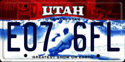 UT license plate E076FL