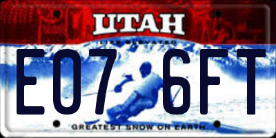 UT license plate E076FT