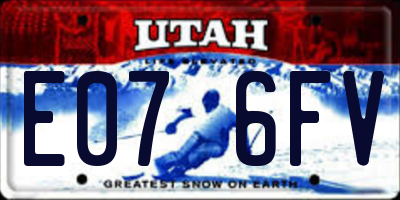 UT license plate E076FV