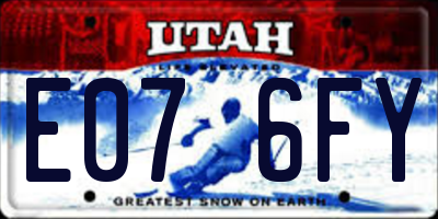 UT license plate E076FY