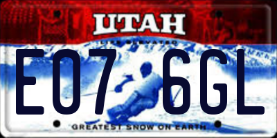UT license plate E076GL