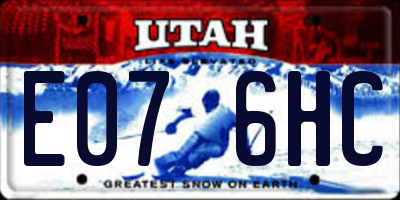 UT license plate E076HC