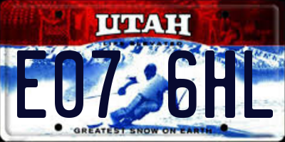 UT license plate E076HL