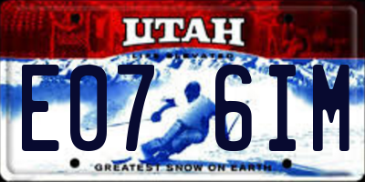 UT license plate E076IM