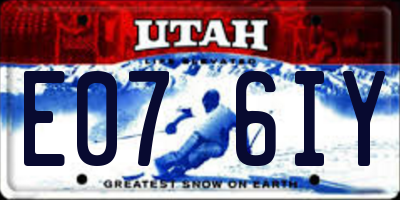 UT license plate E076IY