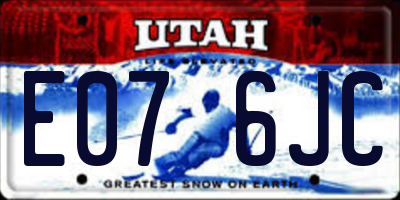 UT license plate E076JC