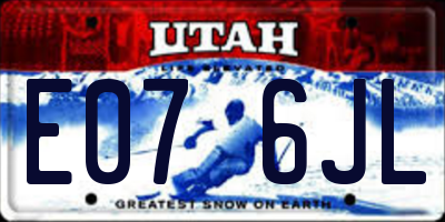 UT license plate E076JL