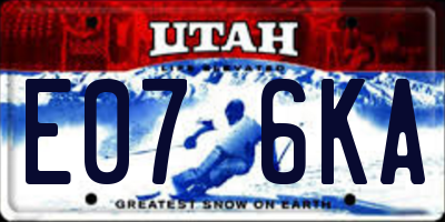 UT license plate E076KA