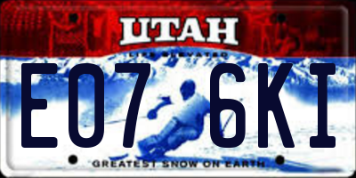 UT license plate E076KI
