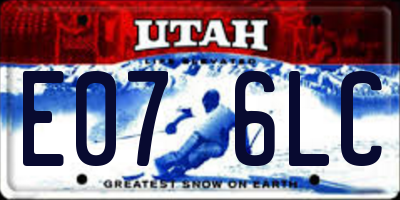 UT license plate E076LC