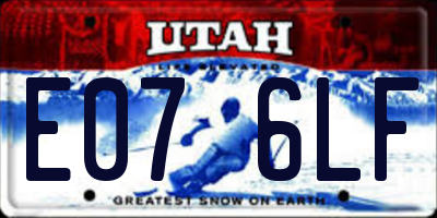 UT license plate E076LF
