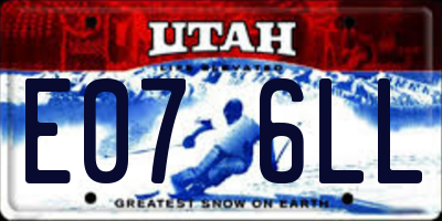 UT license plate E076LL