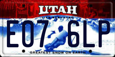 UT license plate E076LP