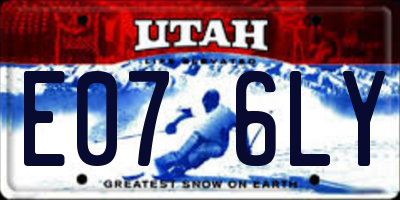 UT license plate E076LY